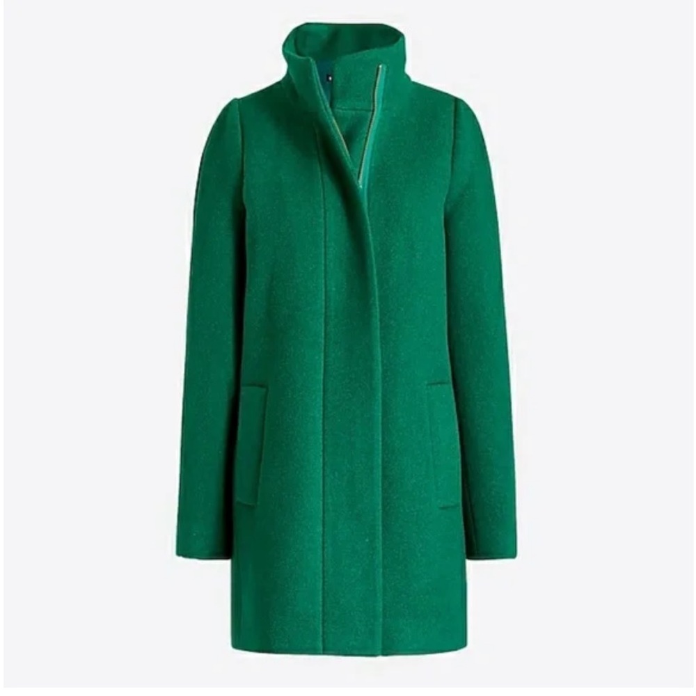J. Crew Wool Blend City Coat in Green